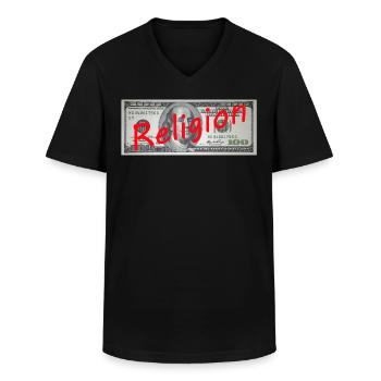 RELIGION - T-shirt col V Homme - noir - Devant - AI Model Male 178 dark (178cm)