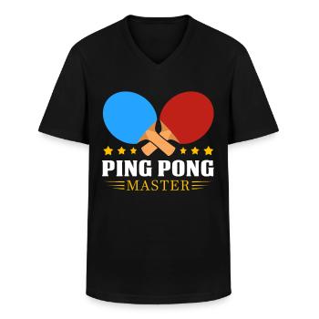 Ping-pong - T-shirt col V Homme - noir - Devant - AI Model Male 178 dark (178cm)
