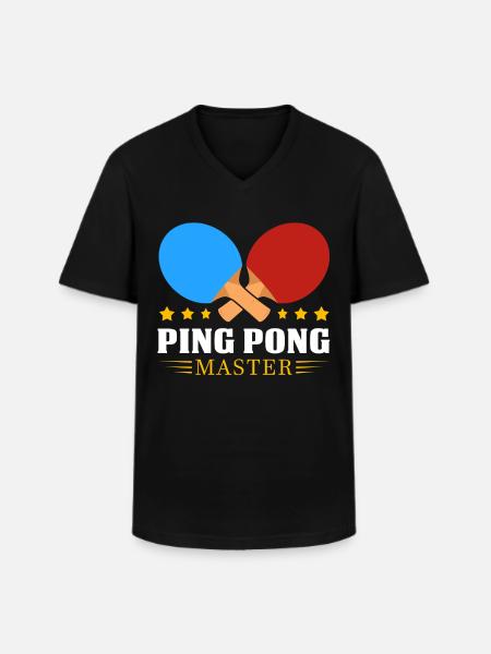 Table tennis - Men's V-Neck T-Shirt - black