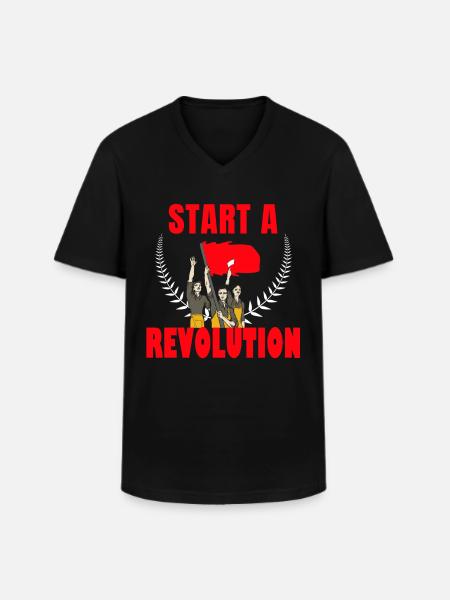 Start a revolution communism - Men's V-Neck T-Shirt - black