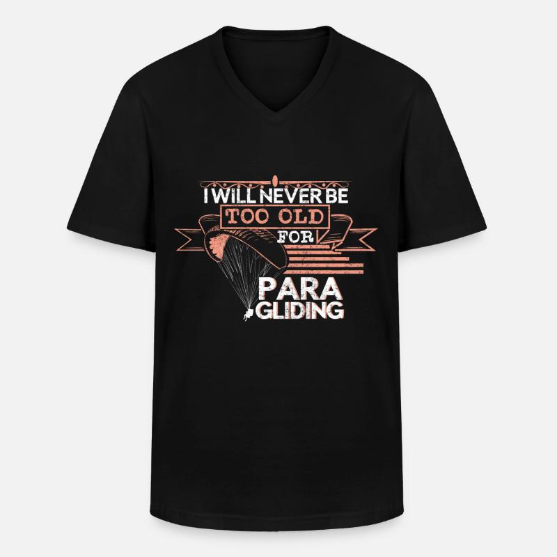 Paragliding Alter - Männer-T-Shirt mit V-Ausschnitt - Schwarz