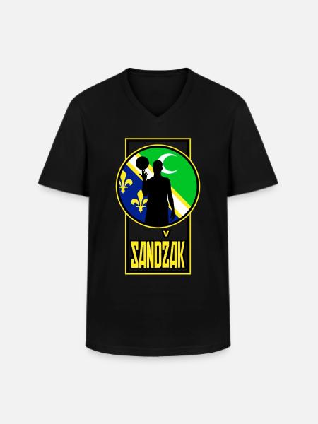 Sandzak basketlag. - T-shirt med V-ringning herr - svart