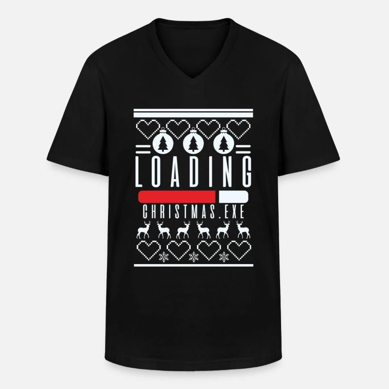 Admin Loading Christmas Weihnachten Geschenk - Männer-T-Shirt mit V-Ausschnitt - Schwarz