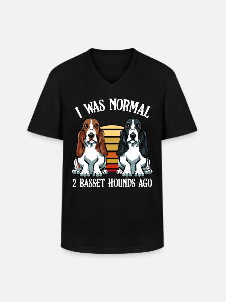 Basset Hound - Men's V-Neck T-Shirt - black