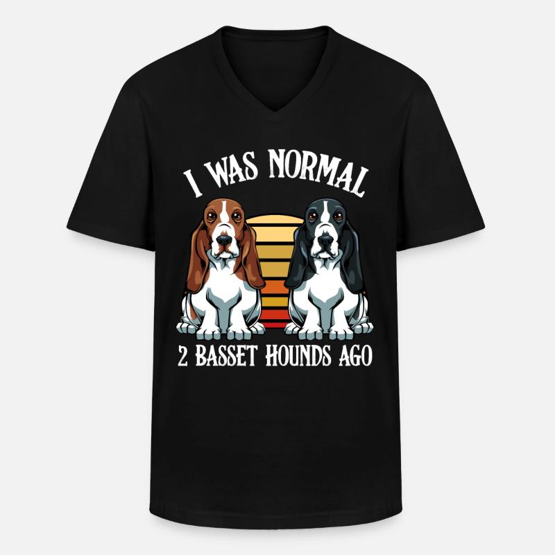 Basset Hound - Männer-T-Shirt mit V-Ausschnitt - Schwarz
