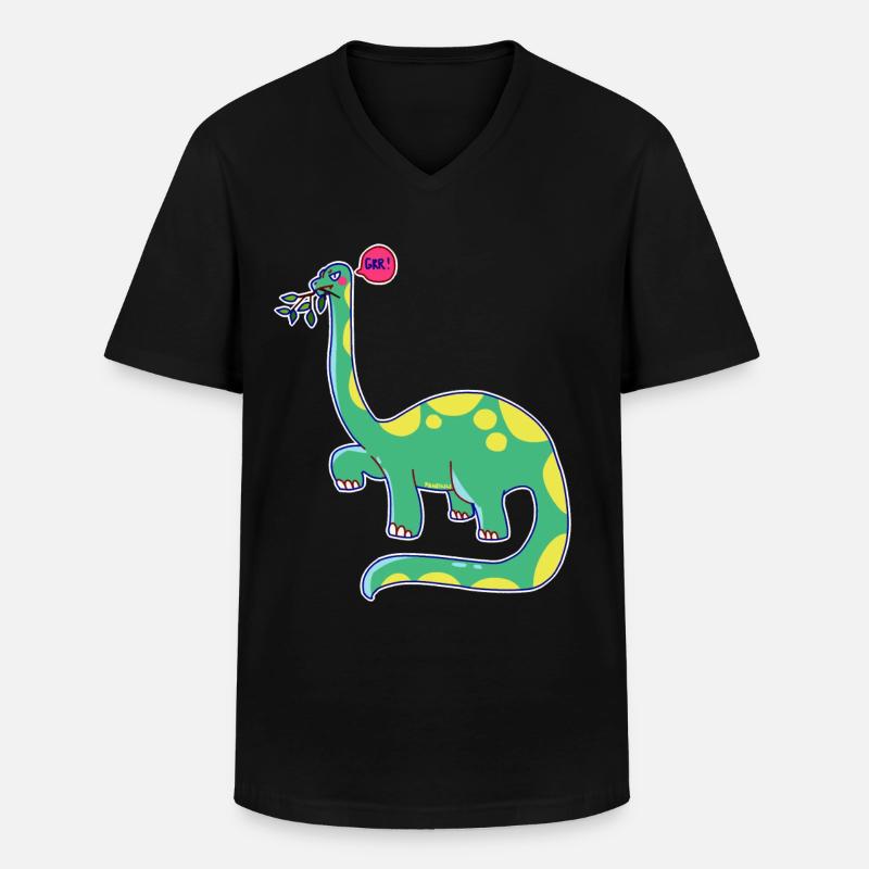 Dinosaure est de mauvaise humeur - T-shirt col V Homme - noir