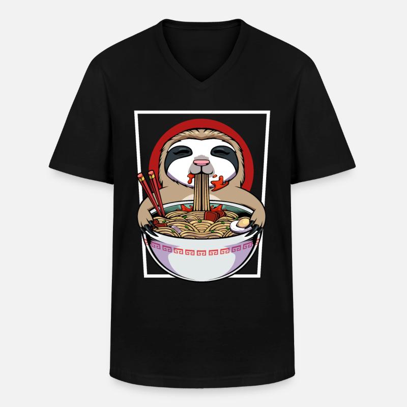 Faultier - Männer-T-Shirt mit V-Ausschnitt - Schwarz