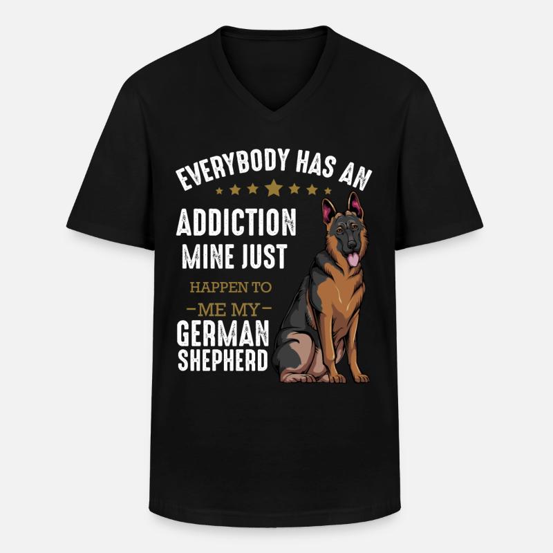 Schäferhund - Männer-T-Shirt mit V-Ausschnitt - Schwarz