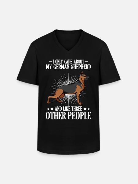 German shepherd - Men's V-Neck T-Shirt - black