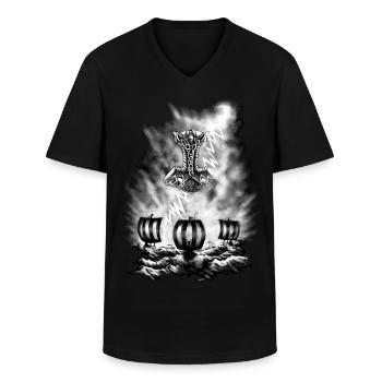 Wikinger - Männer-T-Shirt mit V-Ausschnitt - Schwarz - Vorne - AI Model Male 178 dark (178cm)