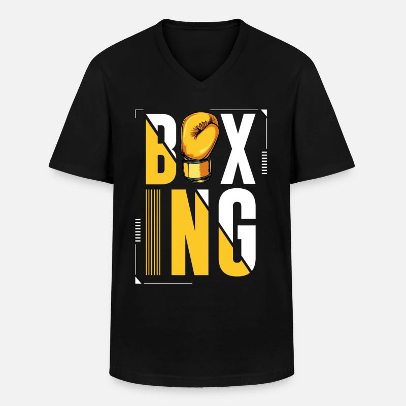 Boxer - Männer-T-Shirt mit V-Ausschnitt - Schwarz