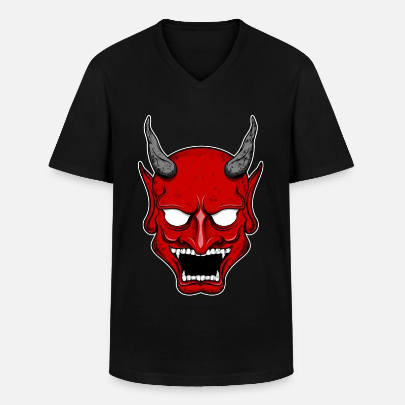 Dämon Teufel Devil - Männer-T-Shirt mit V-Ausschnitt - Schwarz