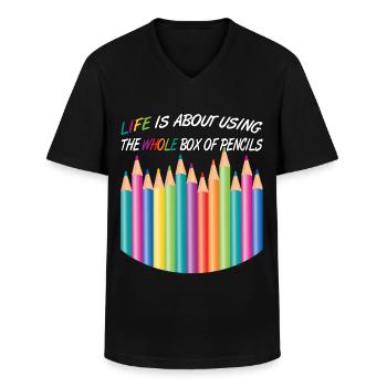 Lustiger Spruch über Leben Weisheit - Männer-T-Shirt mit V-Ausschnitt - Schwarz - Vorne - AI Model Male 178 dark (178cm)