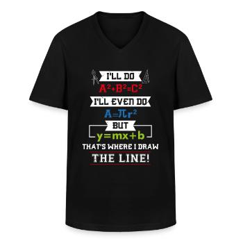 Mathe Lehrer Algebra Mathematiker Zahlen Geschenk - Männer-T-Shirt mit V-Ausschnitt - Schwarz - Vorne - AI Model Male 178 dark (178cm)