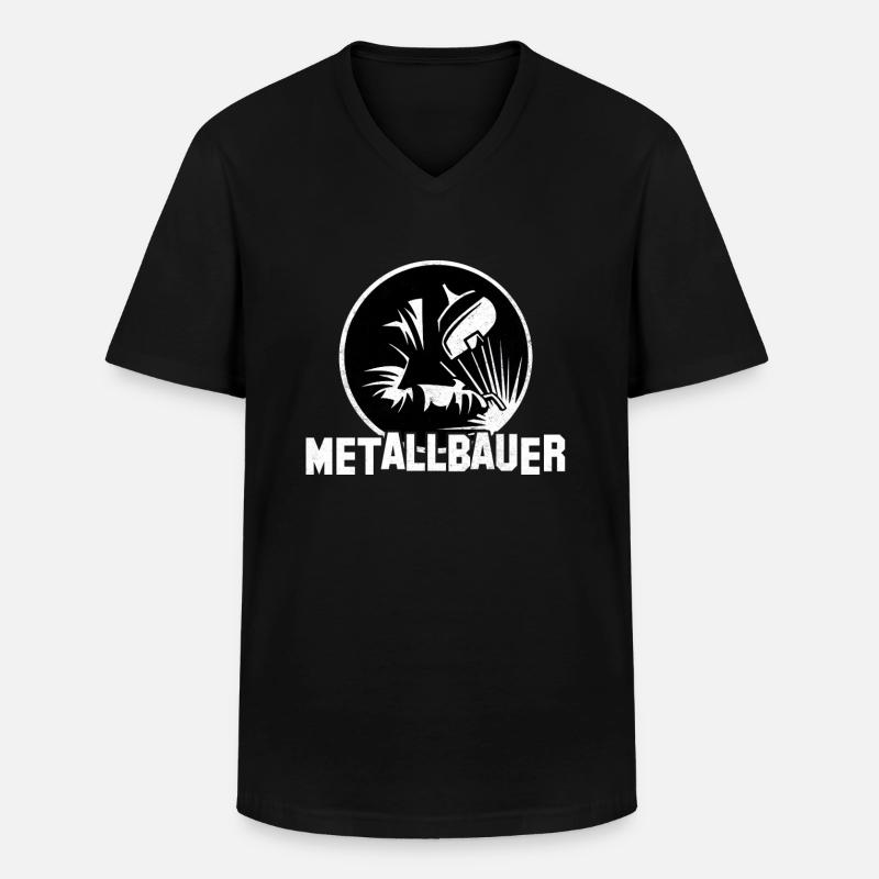 Metallbauer - Männer-T-Shirt mit V-Ausschnitt - Schwarz