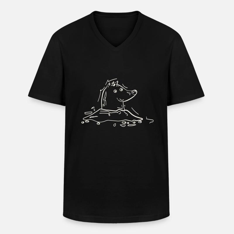 Maulwurf in süß. - Männer-T-Shirt mit V-Ausschnitt - Schwarz