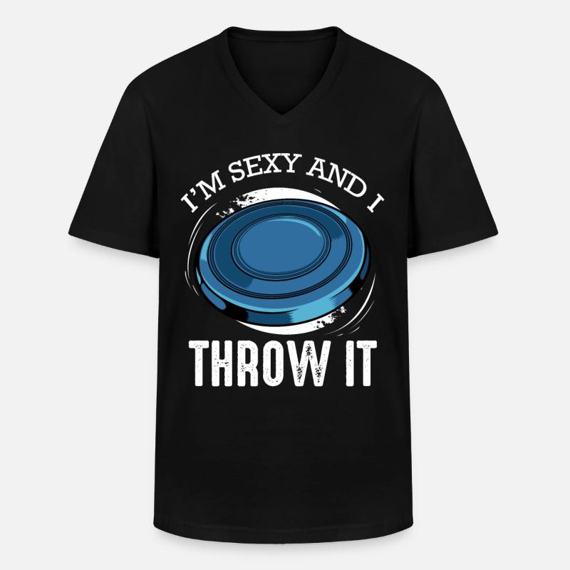Frisbee - Männer-T-Shirt mit V-Ausschnitt - Schwarz