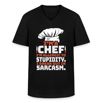 chef - T-shirt col V Homme - noir - Devant - AI Model Male 178 dark (178cm)
