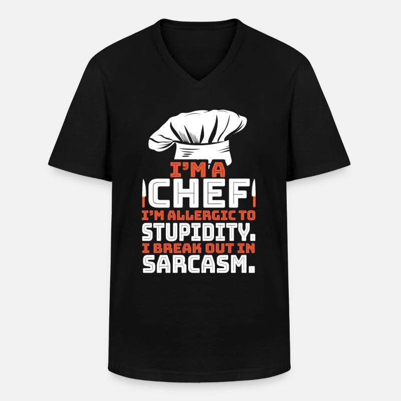 Chefkoch - Männer-T-Shirt mit V-Ausschnitt - Schwarz