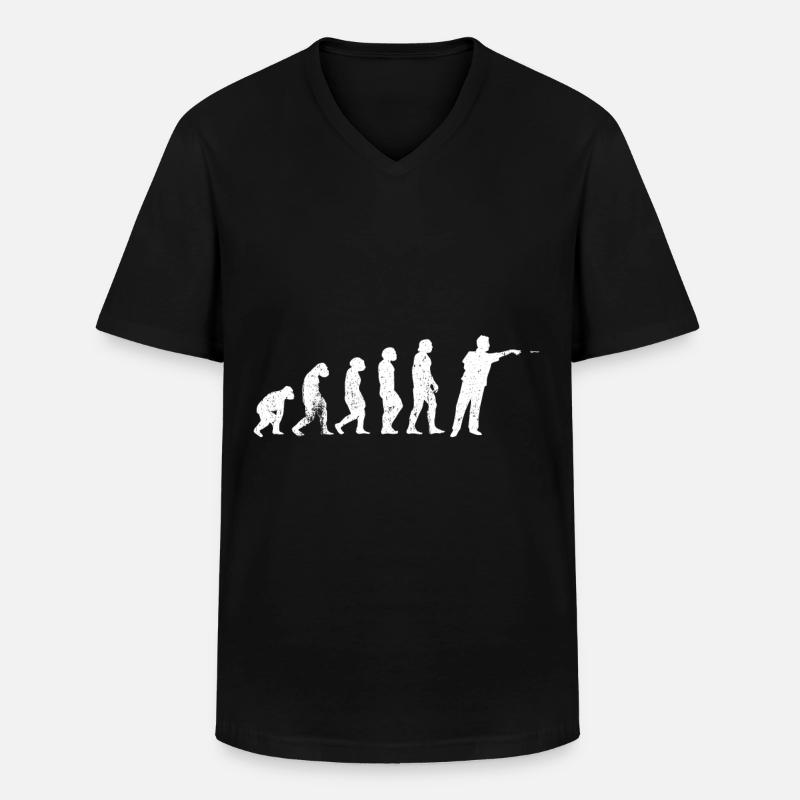 Dart Evolution - Männer-T-Shirt mit V-Ausschnitt - Schwarz
