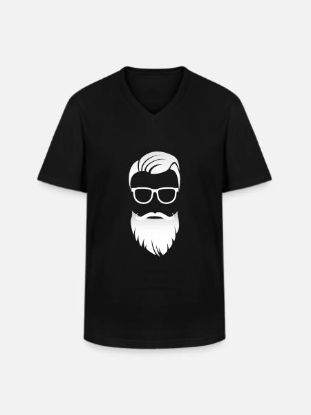 hipster beard glasses trend - Men's V-Neck T-Shirt - black