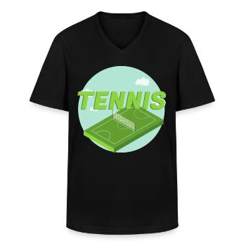 Tennisspieler - Männer-T-Shirt mit V-Ausschnitt - Schwarz - Vorne - AI Model Male 178 dark (178cm)