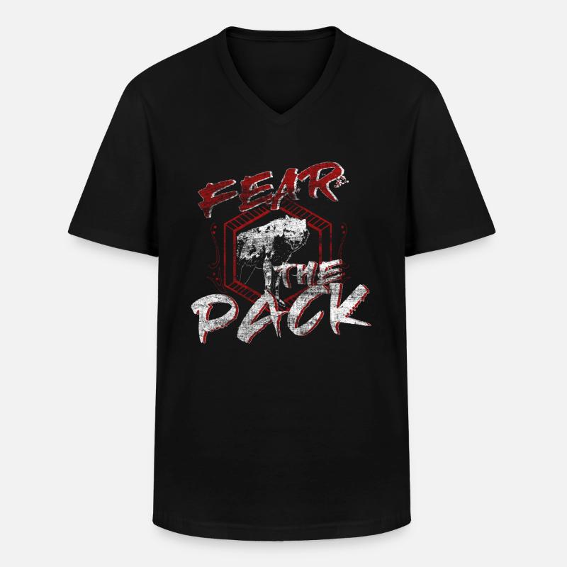 Wolf Wolfsrudel - Männer-T-Shirt mit V-Ausschnitt - Schwarz