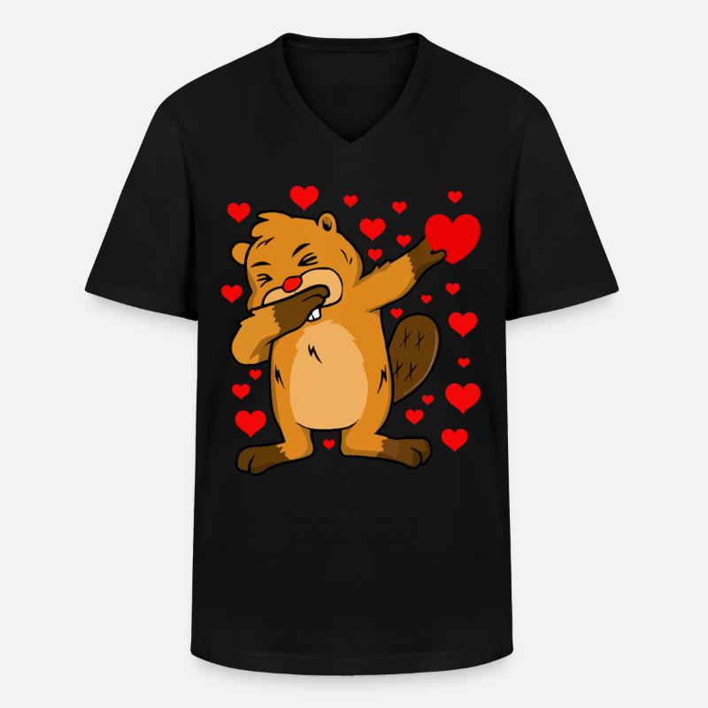 Valentines Day - Männer-T-Shirt mit V-Ausschnitt - Schwarz