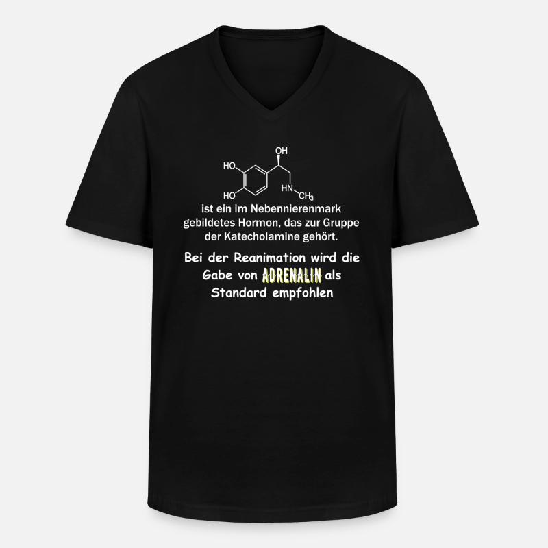Rettungsdienst,Adrenalin als Notfall Medikament, - Männer-T-Shirt mit V-Ausschnitt - Schwarz