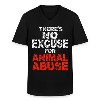 Expérimentation animale Cruauté envers les animaux Abolir le laboratoire expérimental - T-shirt col V Homme - noir - Devant - AI Model Male 178 dark (178cm)