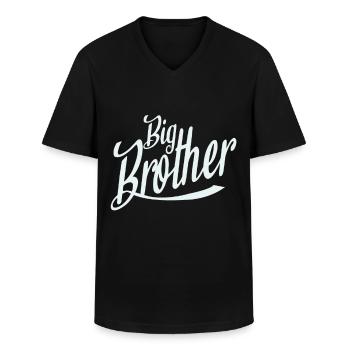 Big Brother - Men's V-Neck T-Shirt - black - Front - AI Model Male 178 dark (178cm)