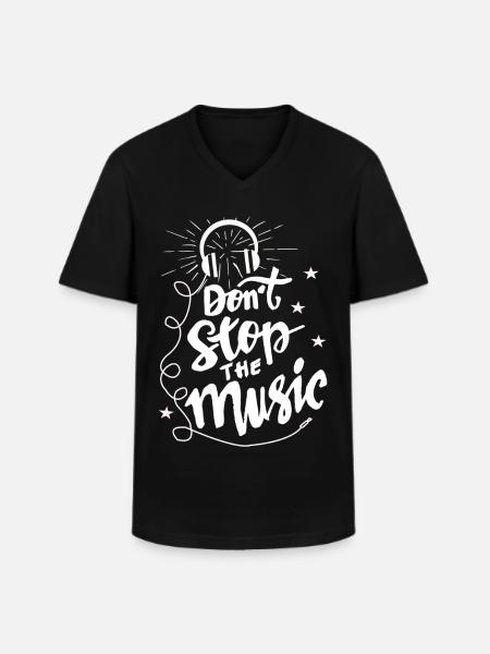 Music - Men's V-Neck T-Shirt - black
