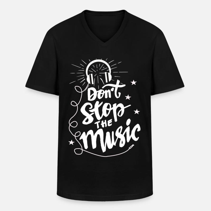 Music - Männer-T-Shirt mit V-Ausschnitt - Schwarz