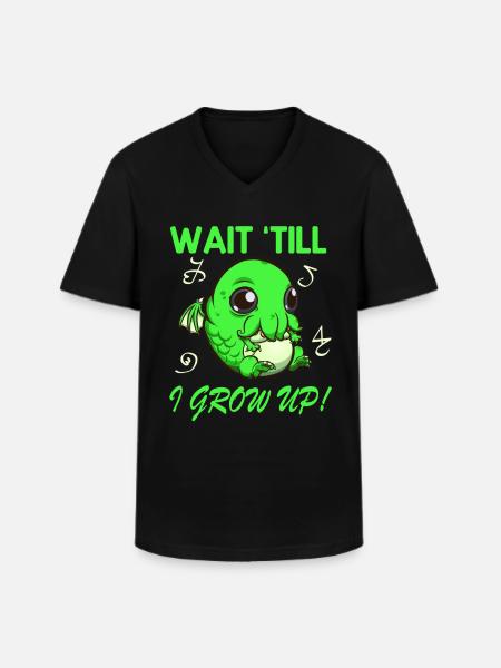 Cthulhu bébé mignon drôle - T-shirt col V Homme - noir