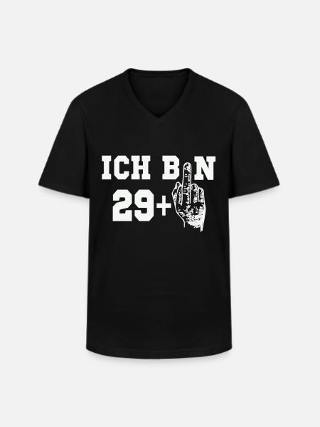 29 - Männer-T-Shirt mit V-Ausschnitt - Schwarz