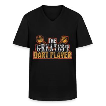 Darts player gift - Men's V-Neck T-Shirt - black - Front - AI Model Male 178 dark (178cm)
