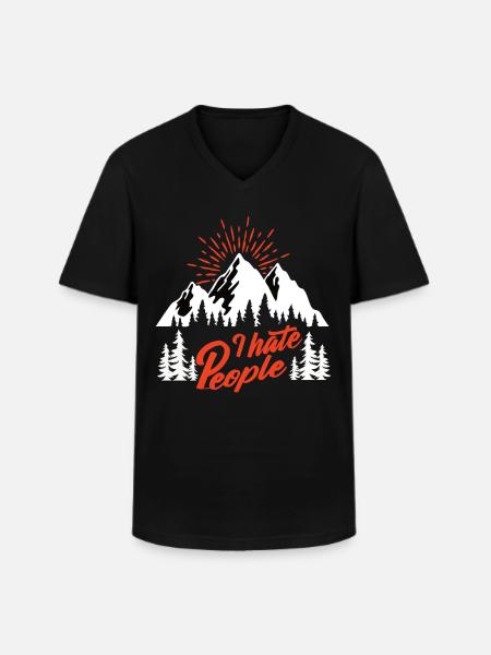 I hate People - Men's V-Neck T-Shirt - black