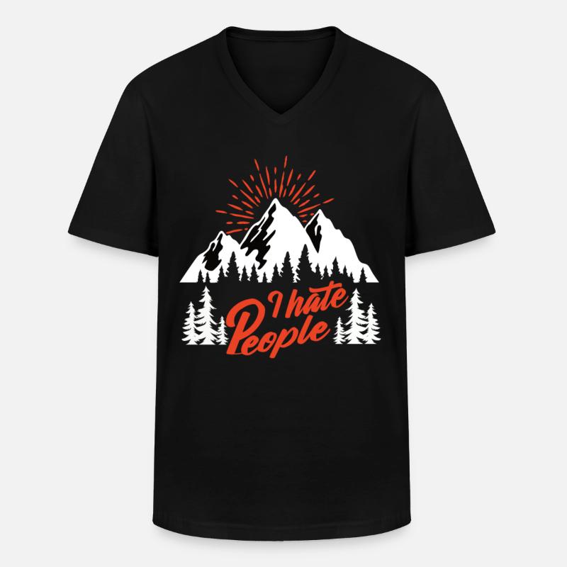 I hate People - Männer-T-Shirt mit V-Ausschnitt - Schwarz