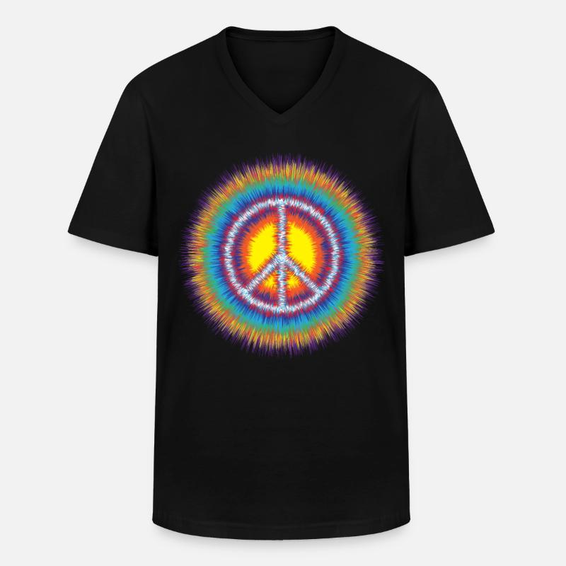 Peace - Männer-T-Shirt mit V-Ausschnitt - Schwarz