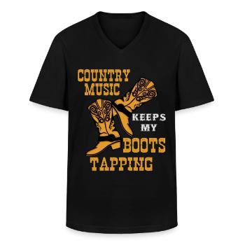 Linedance, Line dancing Boots - Männer-T-Shirt mit V-Ausschnitt - Schwarz - Vorne - AI Model Male 178 dark (178cm)