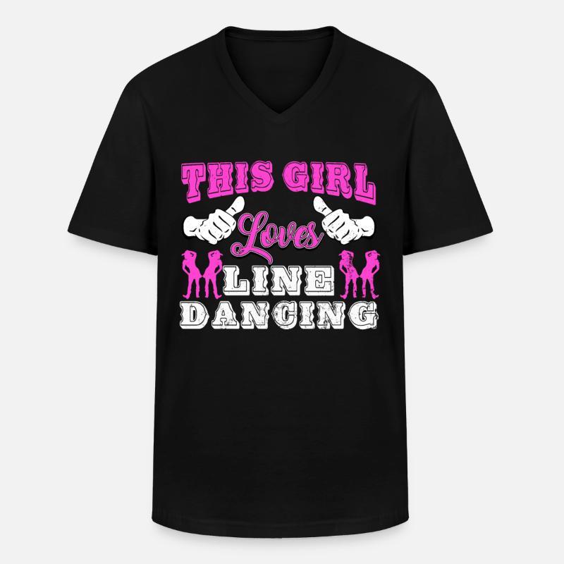 Linedance, Line dancing Linedancer - Männer-T-Shirt mit V-Ausschnitt - Schwarz