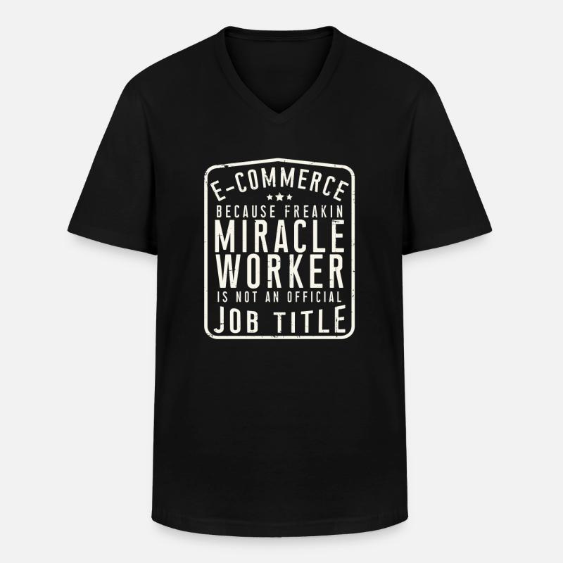 E-Commerce - Männer-T-Shirt mit V-Ausschnitt - Schwarz