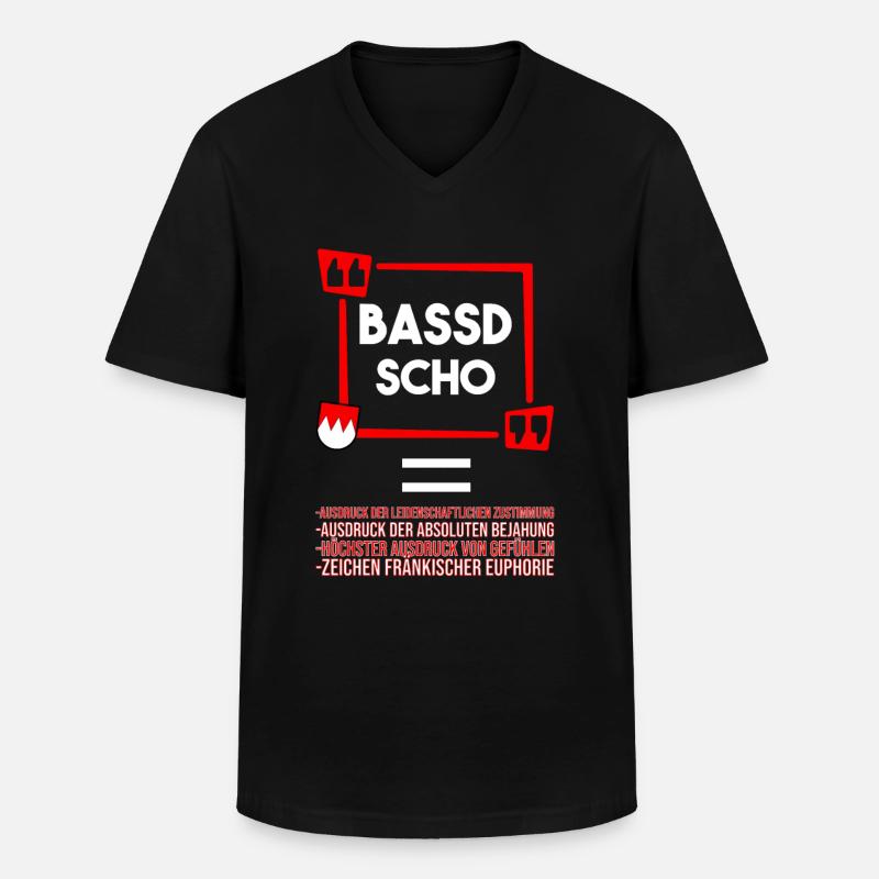 Franken Bassd Scho Erklärung - Männer-T-Shirt mit V-Ausschnitt - Schwarz