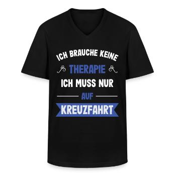 Ich brauche keine Therapie Kreuzfahrt - Männer-T-Shirt mit V-Ausschnitt - Schwarz - Vorne - AI Model Male 178 dark (178cm)