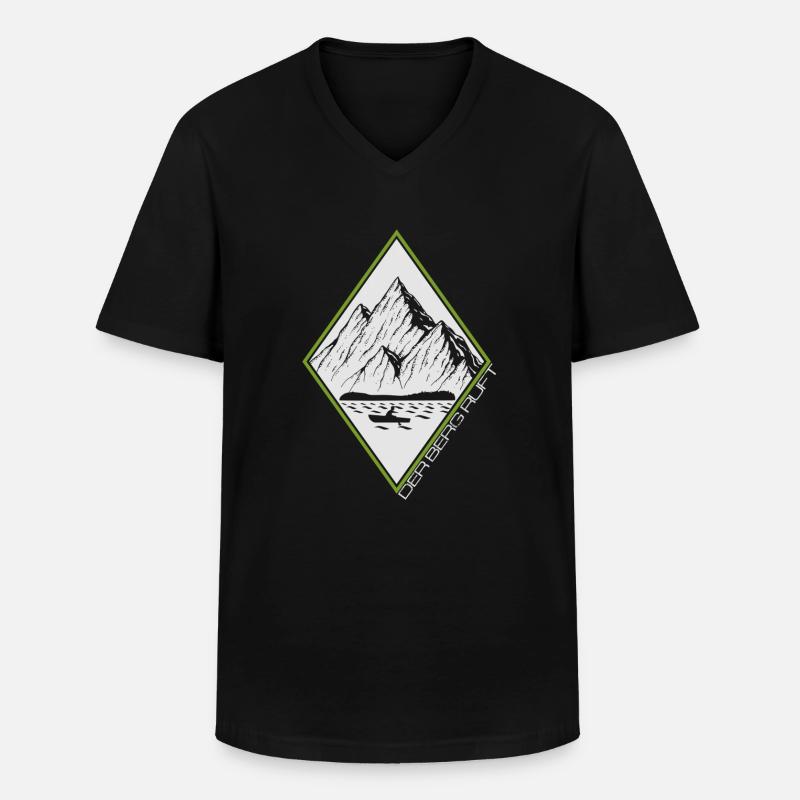 Der Berg ruft - Männer-T-Shirt mit V-Ausschnitt - Schwarz