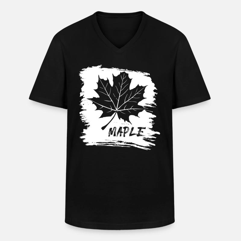 Maple. Canada. Leaf. - Männer-T-Shirt mit V-Ausschnitt - Schwarz