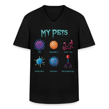 Virussen Ebola hepatitis adenoviruses influenza fage - Klassiek mannen T-shirt met V-hals - zwart - Voor - AI Model Male 178 dark (178cm)