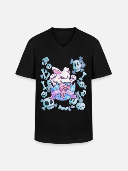 Easter bunny graveyard skull gift - Men's V-Neck T-Shirt - black