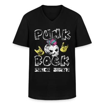 Punkrock Punk Punker Musik Retro Punks - Männer-T-Shirt mit V-Ausschnitt - Schwarz - Vorne - AI Model Male 178 dark (178cm)