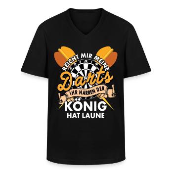 Reicht Mir Meine Darts Ihr Narren Der König Hat - Männer-T-Shirt mit V-Ausschnitt - Schwarz - Vorne - AI Model Male 178 dark (178cm)